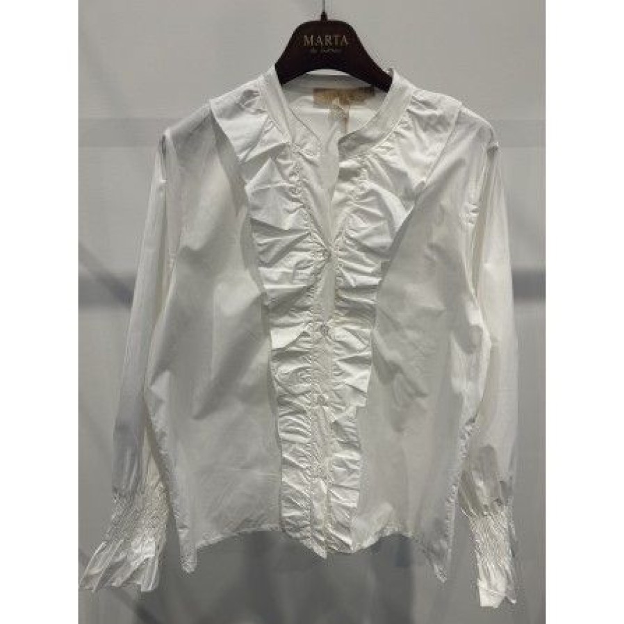 Overdele Marta du Chteau | Marta Mdcstella Shirt - Hvid Bomuldsskjorte 85835 White 28