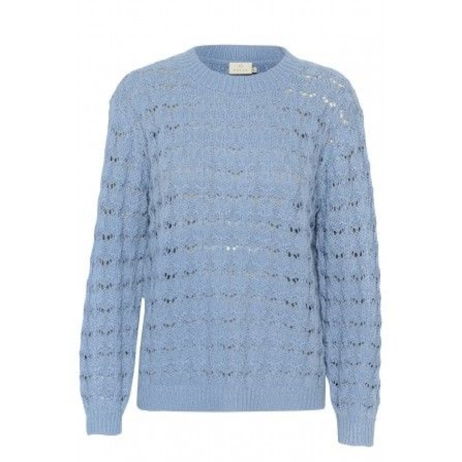 Overdele Kaffe | Kaffe Kaelena Knit Pullover - Bla Strik 10508195 Faded Denim