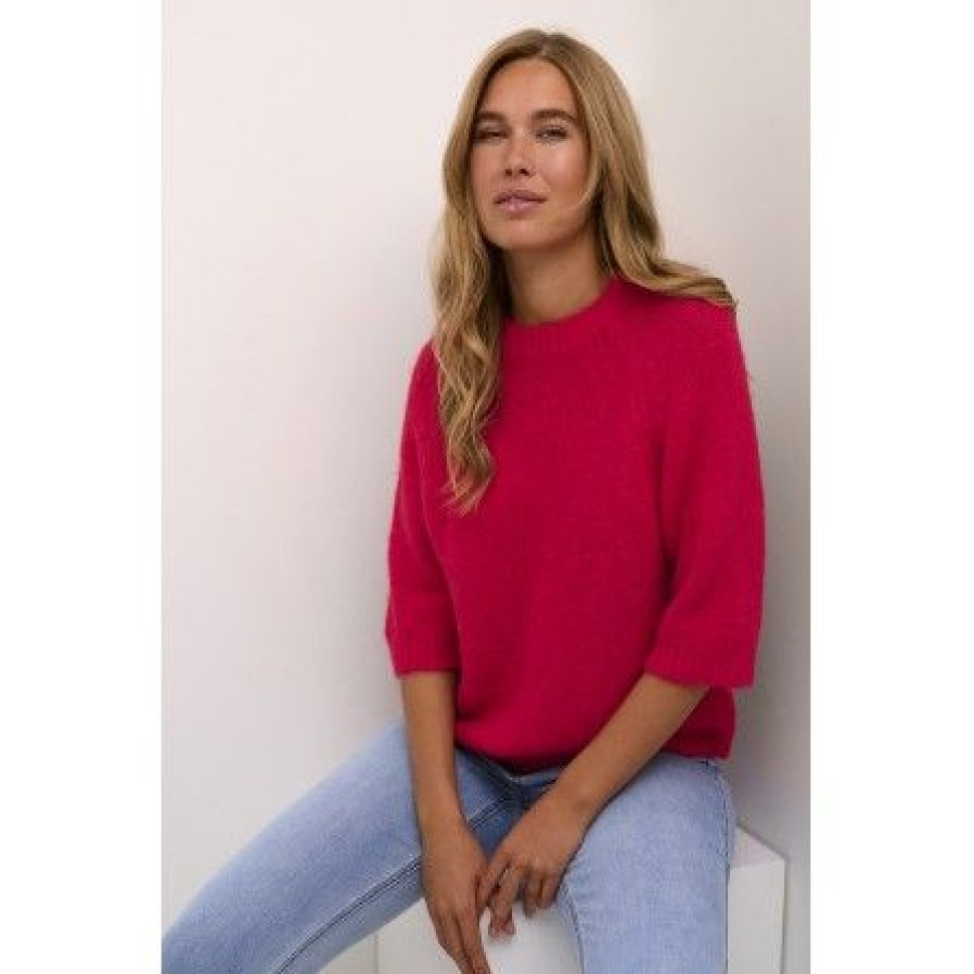 Overdele Kaffe | Kaffe Kaemilie Cropped Knit Pullover - Pink Strik 10508162 Virtual Pink