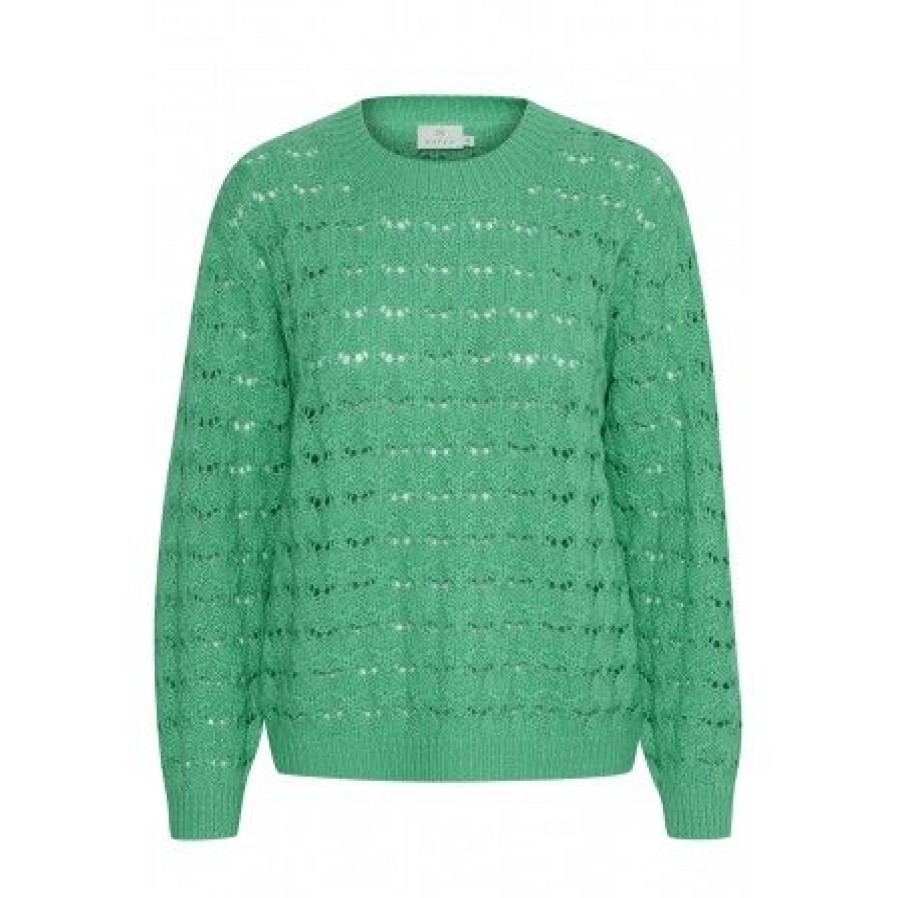 Overdele Kaffe | Kaffe Kaelena Knit Pullover - Gron Strik 10508195 Gumdrop Green