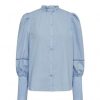 Overdele Co'couture | Co Couture Bonniecc Lace Sleeve Shirt - Lysebla Skjorte 35327 Pale Blue