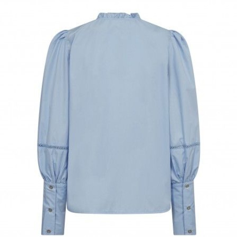 Overdele Co'couture | Co Couture Bonniecc Lace Sleeve Shirt - Lysebla Skjorte 35327 Pale Blue