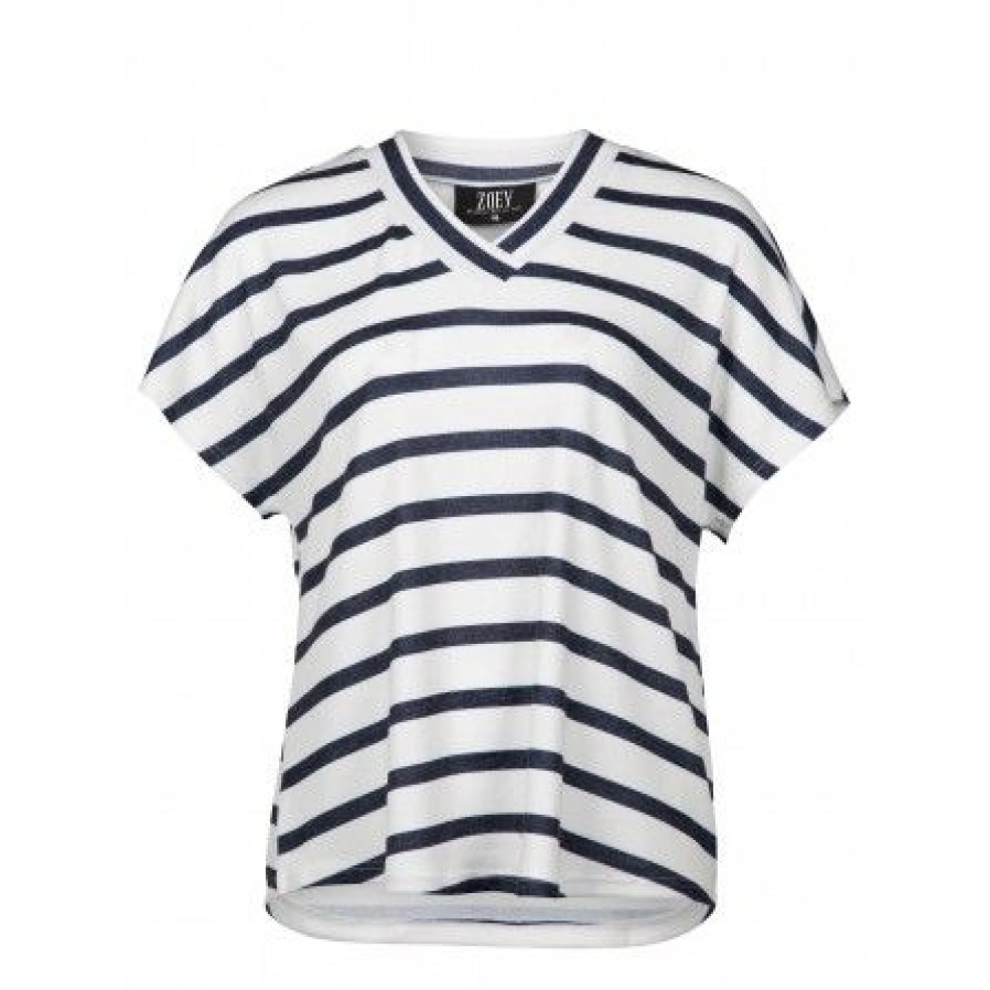 Overdele Zoey | Zoey Anabelle T-Shirt - Bla Stribet T-Shirt 232-9756 Blue Stripe