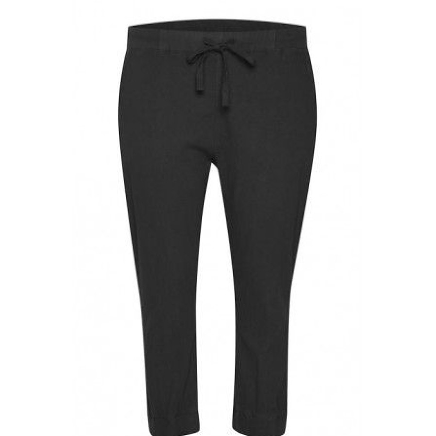 Plus Size Kaffe Curve | Kaffe Curve Kcnana Capri Pants - Bukser 10580057 Black Deep