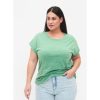 Overdele Zizzi | Zizzi Vava S/S Loose Tee - Gron Melange T-Shirt M57504C Jolly Green Melange