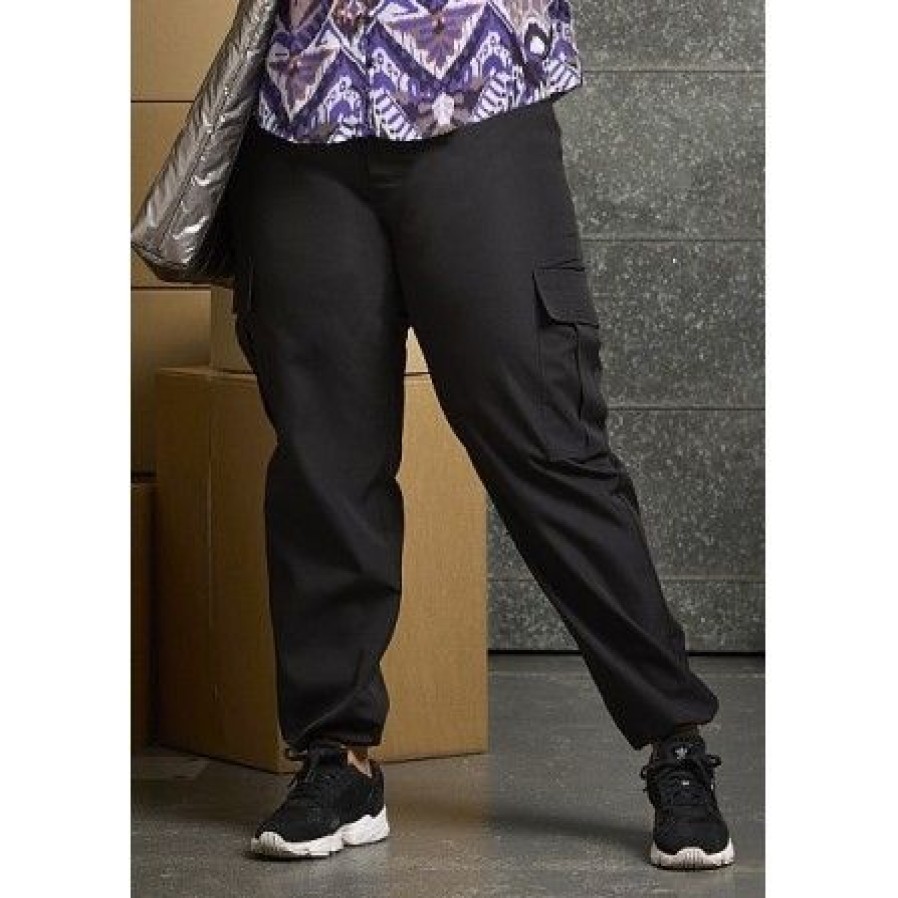 Plus Size Zhenzi | Zhenzi Cargo Pants - Sort Cargo Pant 2809294 Black