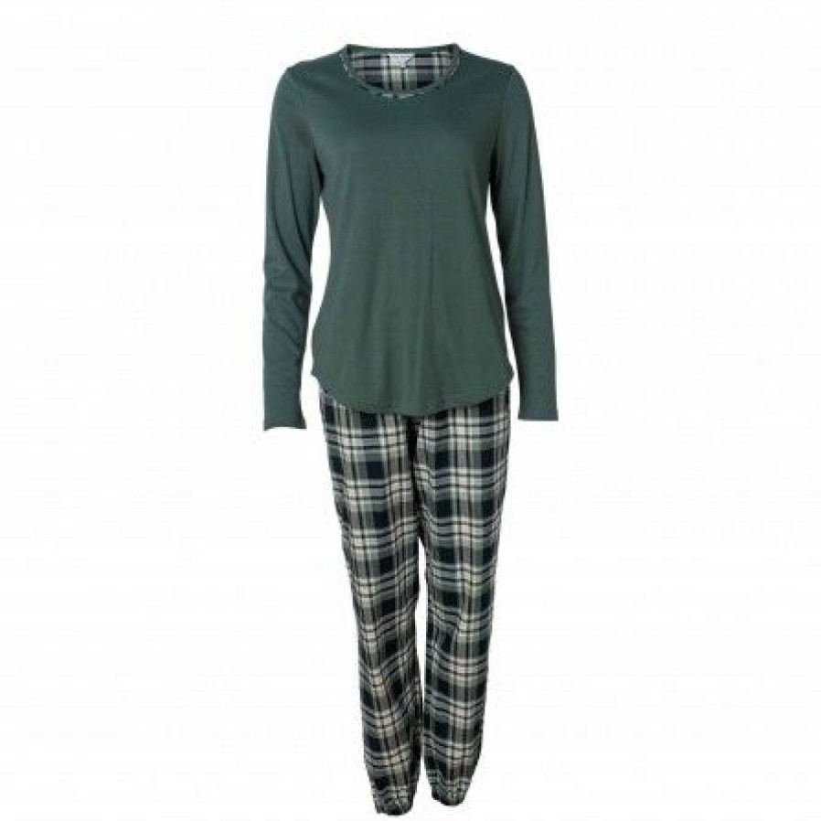 Lingeri/Nattoj Lady Avenue Lingeri | Lady Avenue Cotten Flannel Pyjamas - Gron Pyjamas 83-1286 Forrest