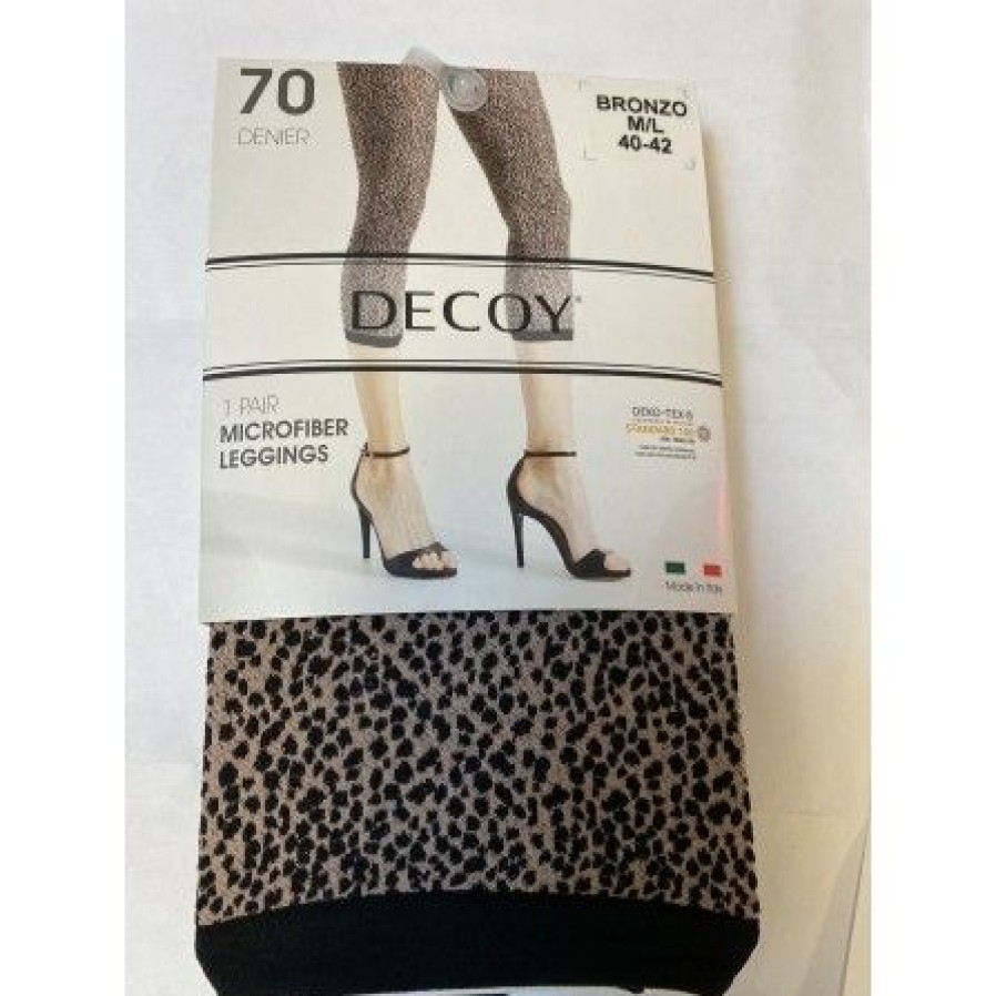 Accessories Decoy Capri Leggings | Decoy Capri W/Leopard 70 Den - 19965 Bronzo