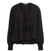 Overdele Co'couture | Co Couture Sueda Cc Tie Ls Blouse - Sort Bluse Med Bindeband 35321 Black