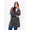 Overdele Zizzi | Zizzi Mcomfy L/S Long Cardigan - Gra Cardigan M61087K Dark Grey Melange